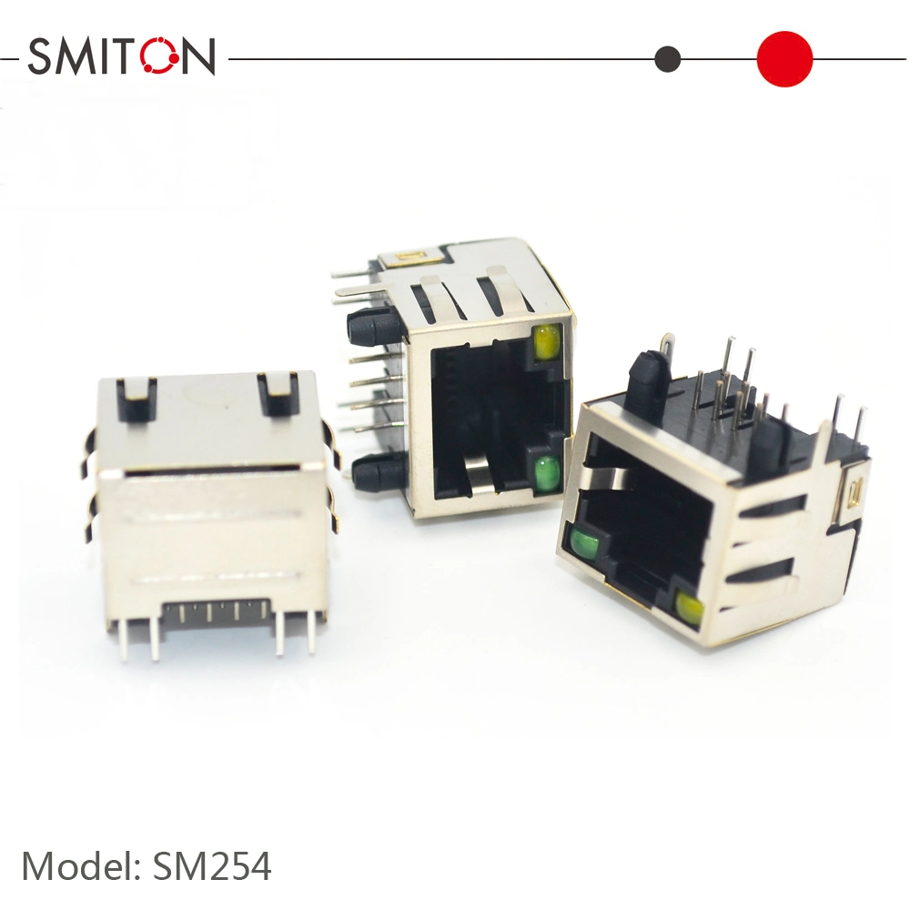 RJ45 Connector 8p8c Shielded 1 Port PCB Modular Ethernet RJ45 Jack