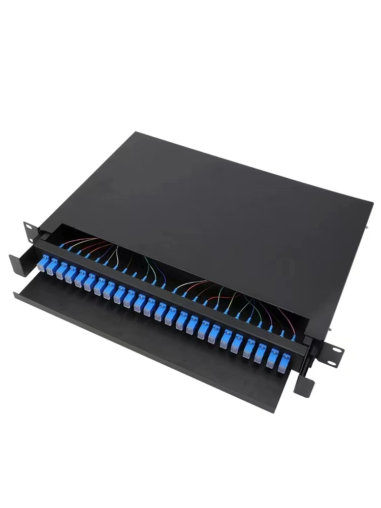 Wall Mounted Optical Fiber Distribution Frame/ODF/Patch Panel 12 24 48 144 Port for with Splice Tray and Sc LC FC Adapter