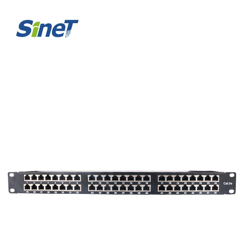 FTP Shielded CAT6A 48 Ports Vertical Termination Network Patch Panel for 22-26 AWG Cable
