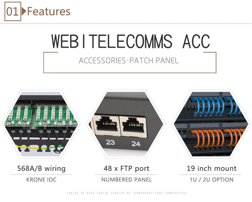 19inch FTP CAT6A Patch Panel 48 Ports Network Patch Panel