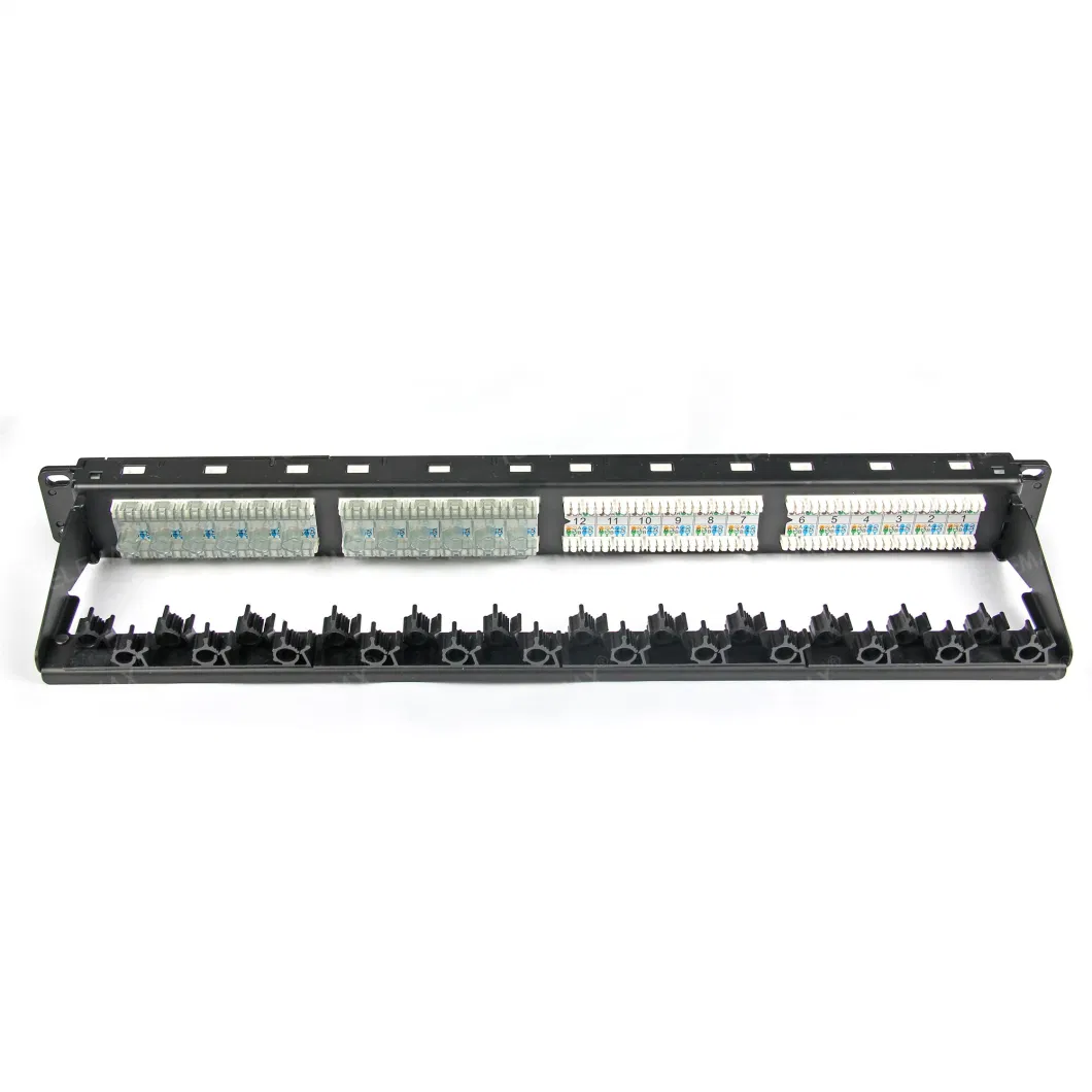 Patch Panel 24 Port CAT6 CAT6A UTP PCB Dual IDC Cable Holder
