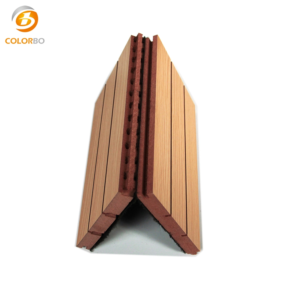ASTM E84 EN13501 Fire Rating Wooden Mirco Perforated Grooved Acoustic Wall Panel
