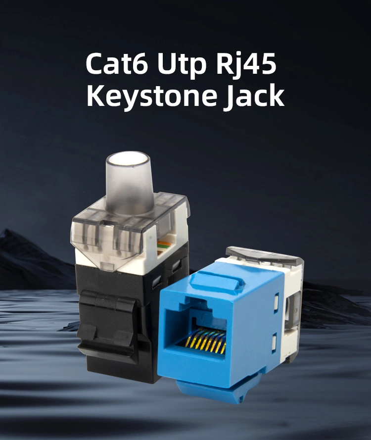 180 Degree Unshielded UTP Commscope Cat 6A Female RJ45 Keystone Jack Punch Down AMP CAT6A Modular Jack