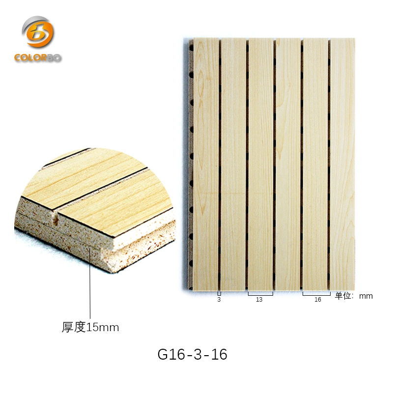 ASTM E84 EN13501 Fire Rating Wooden Mirco Perforated Grooved Acoustic Wall Panel
