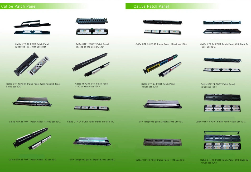 Wall Mount Fluke Test Network UL Approval 12 24 48 Port UTP Cat5e Patch Panel