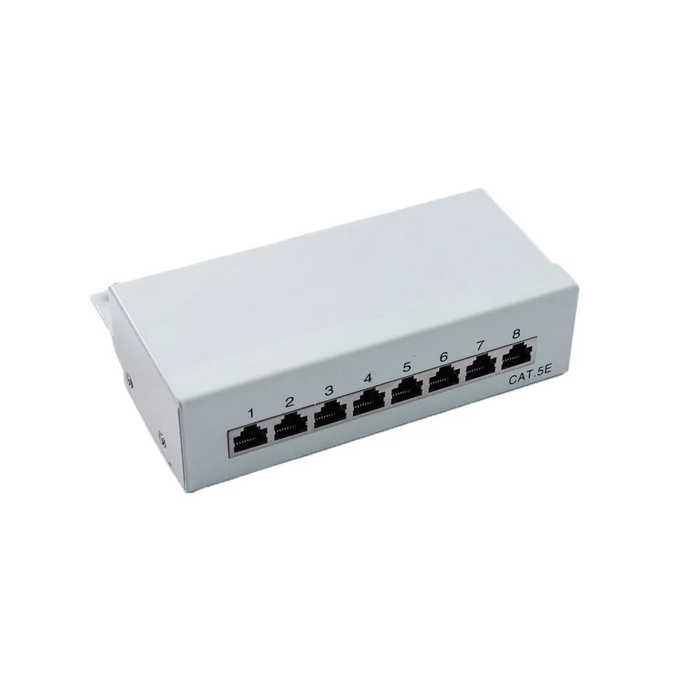 1U 8 Ports Cat.6A Cat.6 Cat5e Wall Mount Patch Panel For Ethernet