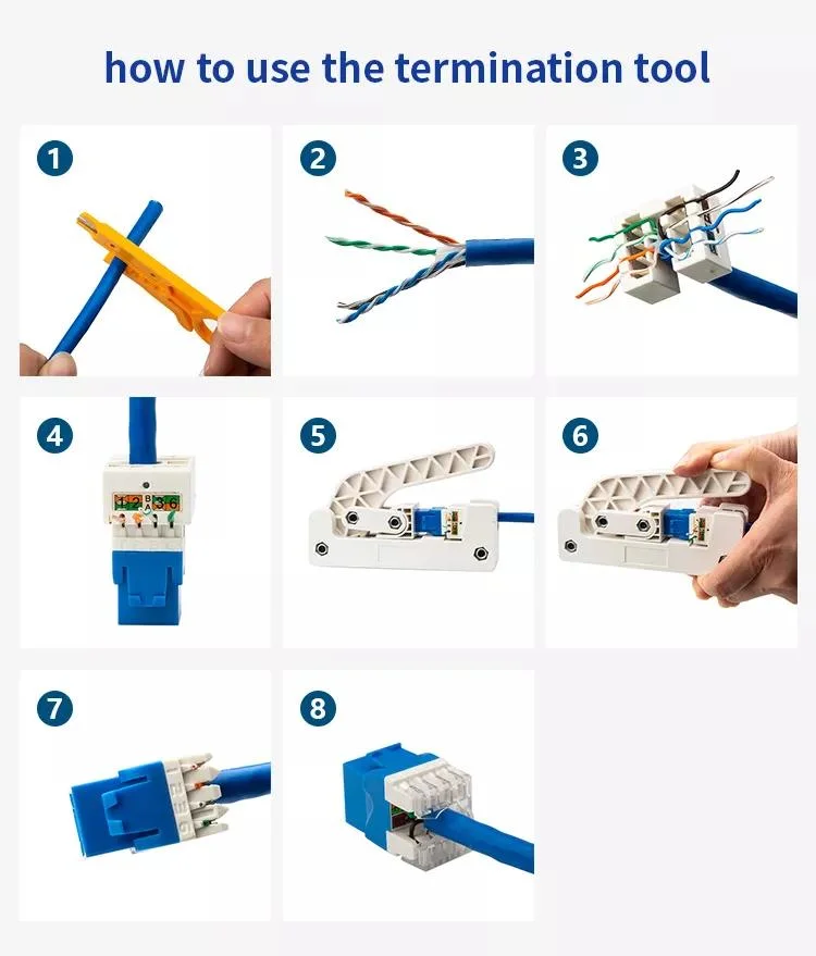 Manufacturer CAT6 Keystone Jack RJ45 Female Connector Unshielded Ethernet Cable Keystone RJ45 CAT6 FTP