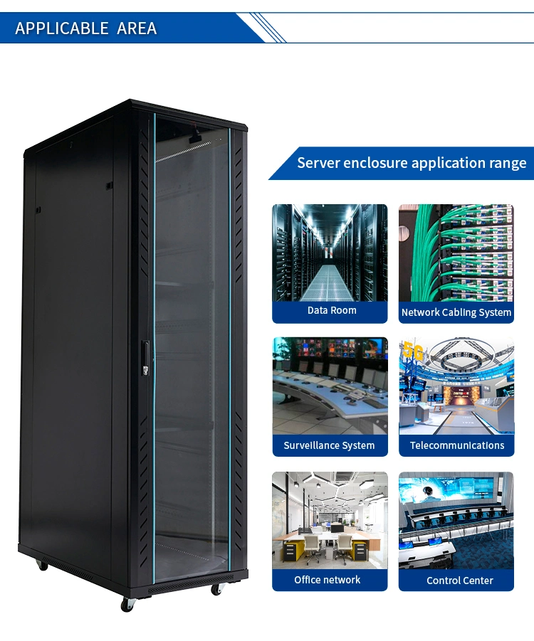 27u Network Rack Cabinet Data Center Equipment Server Rack 19 Inch for It Equipment Patch Panel Brackets PDU Mesh Door