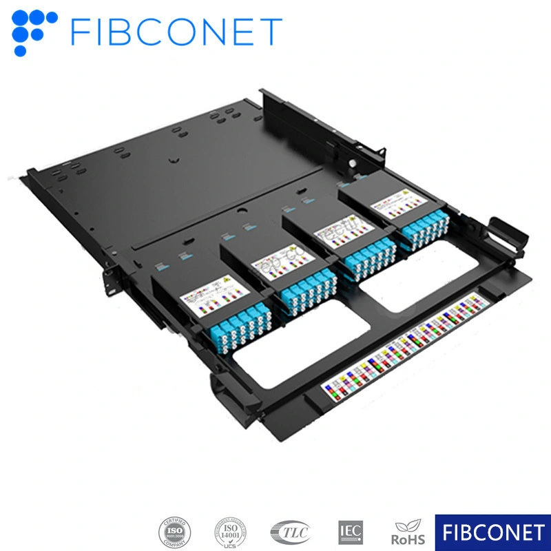 128f 16 Port MTP/MPO to LC Breakout Angled Patch Panel