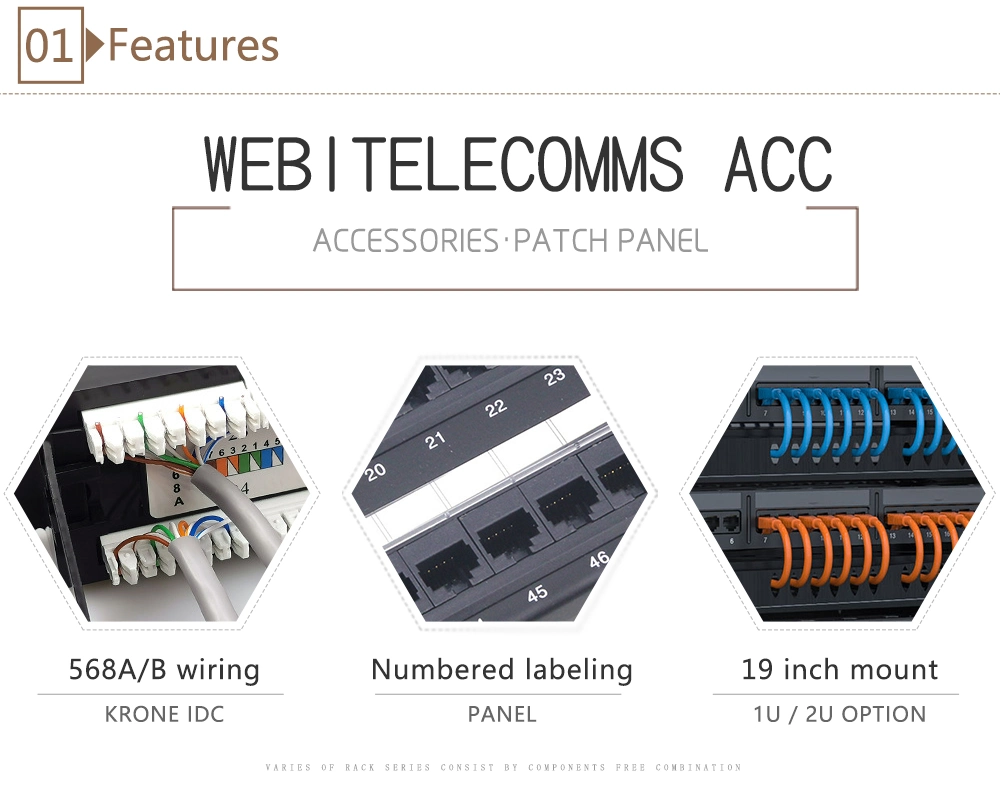 2u 48 Ports 19inch UTP CAT6 Patch Panel