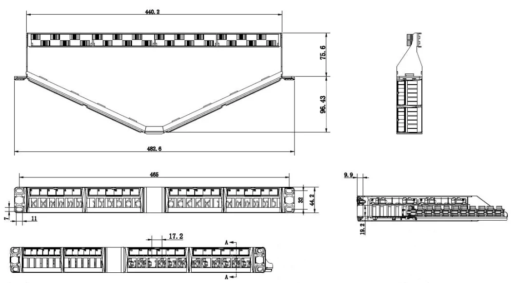 1u 24 Port UTP RJ45 Keystone Jack Blank 19&rdquor; V-Angle Patch Panel