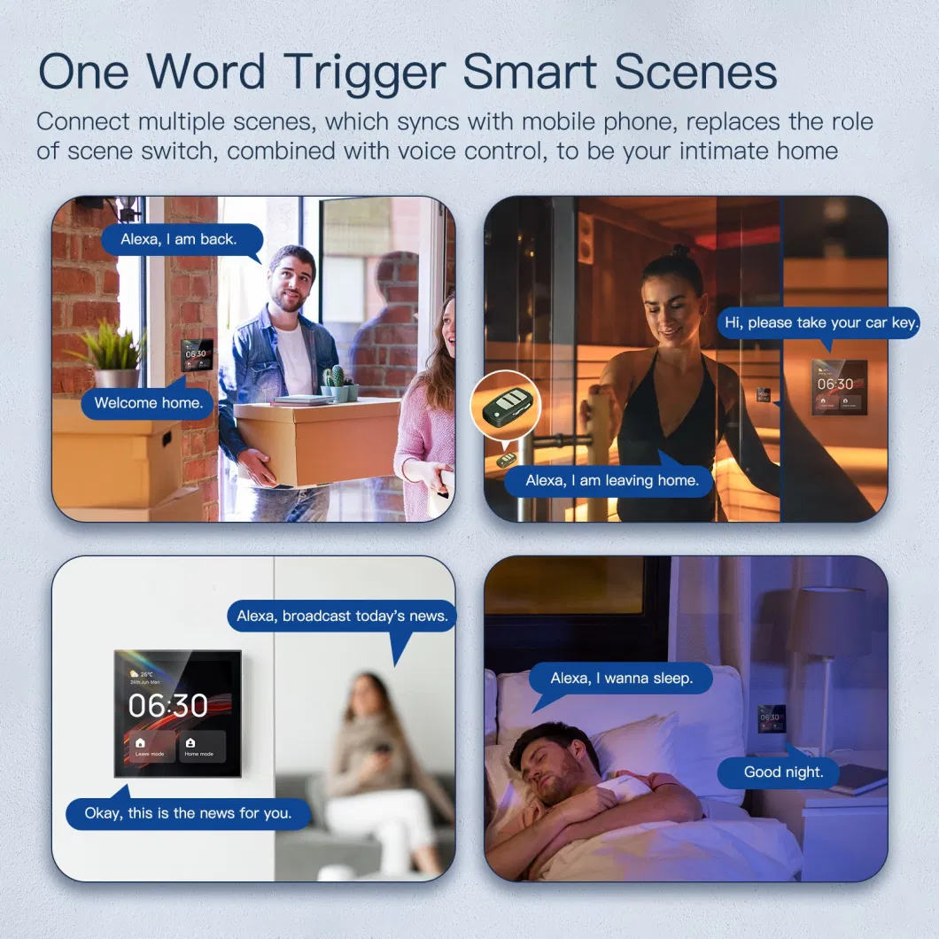 Smart Home Control Panel Alexa Built-in New Tuya Zigbee Gateway Included Moes Alexa