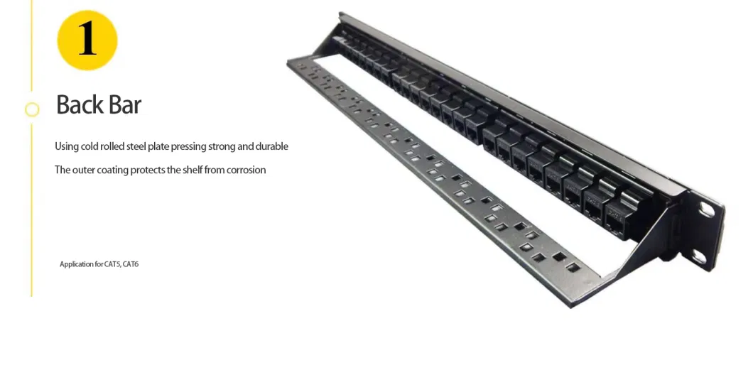 UTP FTP Blank Patch Panel with Back Bar Cable Management Rack