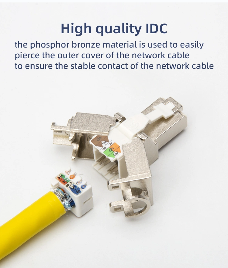 RJ45 Connector Cat. 6A FTP Toolless Modular Plug 8p8c