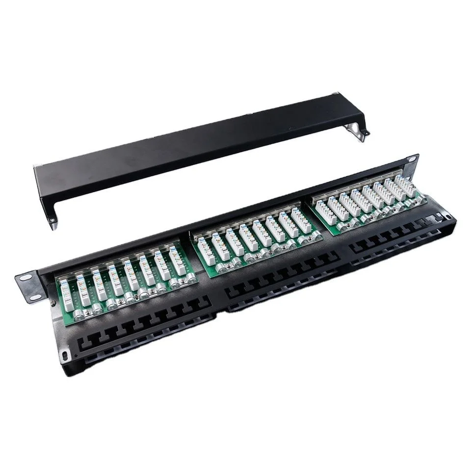 19 inch 48 port utp 1u rack mount Keystone patch panel for Cat6 cabling