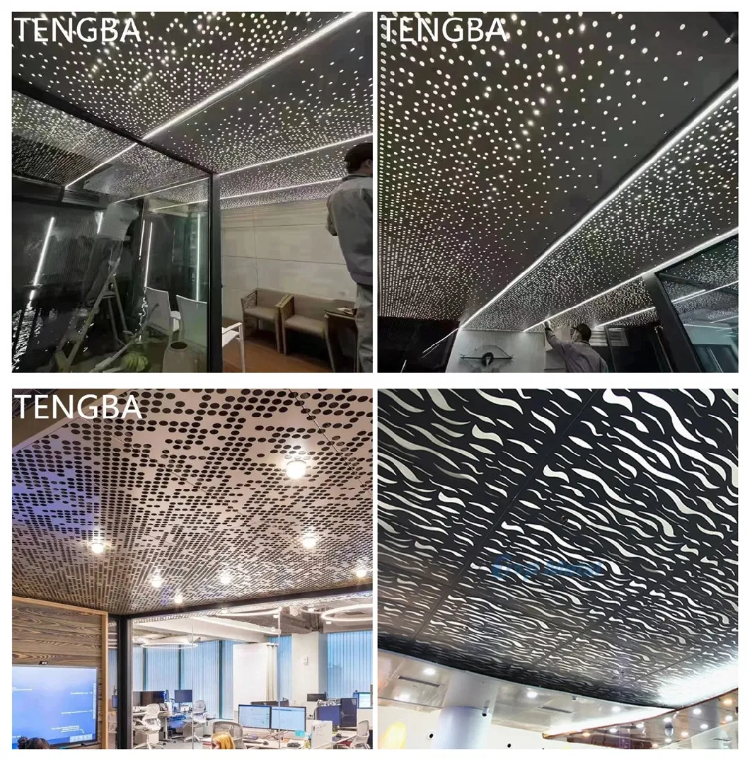 Custom Aluminum Panels Ceiling Design Metal Decorative Material Laser Cut Perforated Ceiling Panels