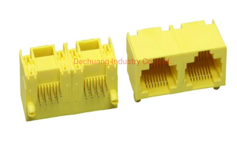 Free Sample Female Cat 5 Shielded CAT6 Ethernet Modules Jack 2.5g Network Plug Stacked RJ45 Connector