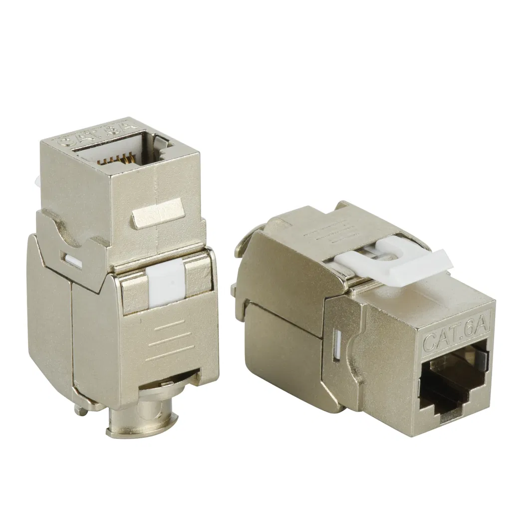 Toolless Shielded RJ45 Keystone Jack for CAT6/CAT6A Networking Cable