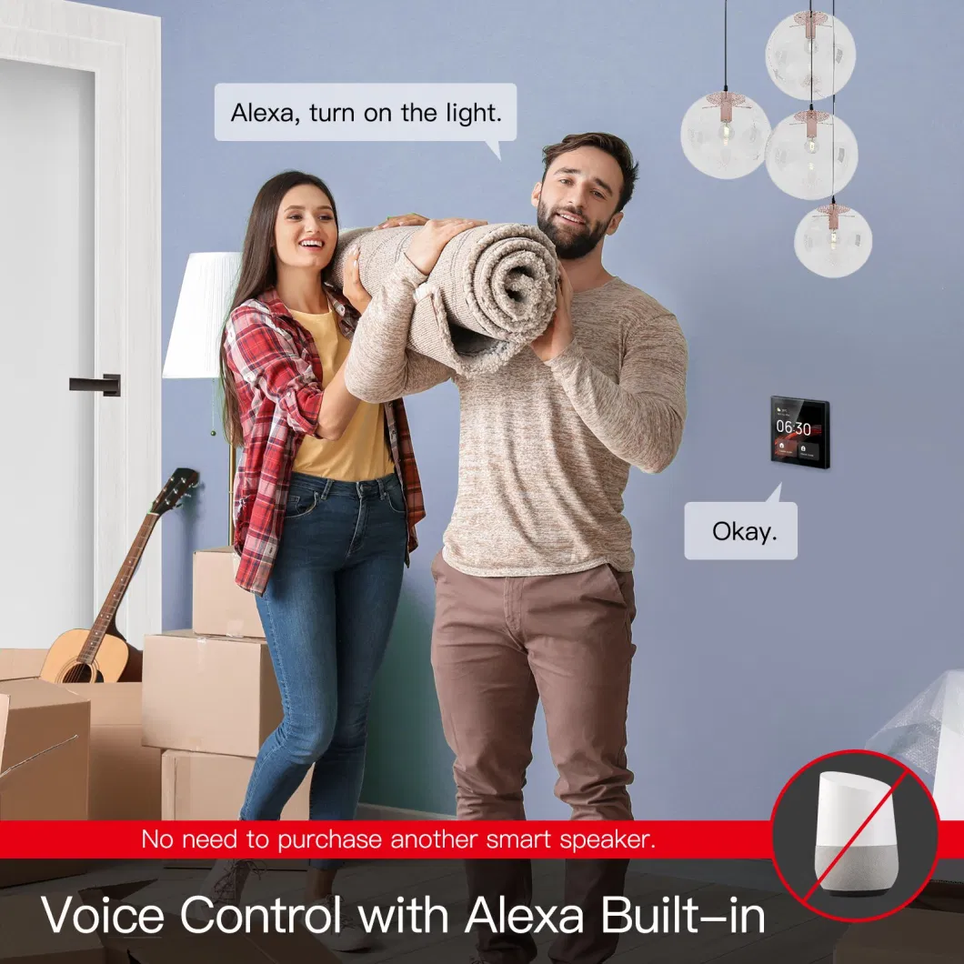 Smart Home Control Panel Alexa Built-in New Tuya Zigbee Gateway Included Moes Alexa