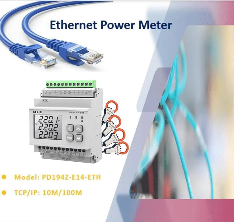 DIN Rail Multi Channel Energy Meter RJ45 for Power Monitoring