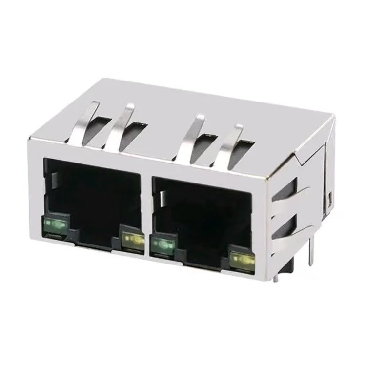 Plug CAT6 Cat5 RJ45 Metal Magnetics 8 Pin Price Ethernet Network Ethernet Jack 1X2 Port Cable RJ45 Connector