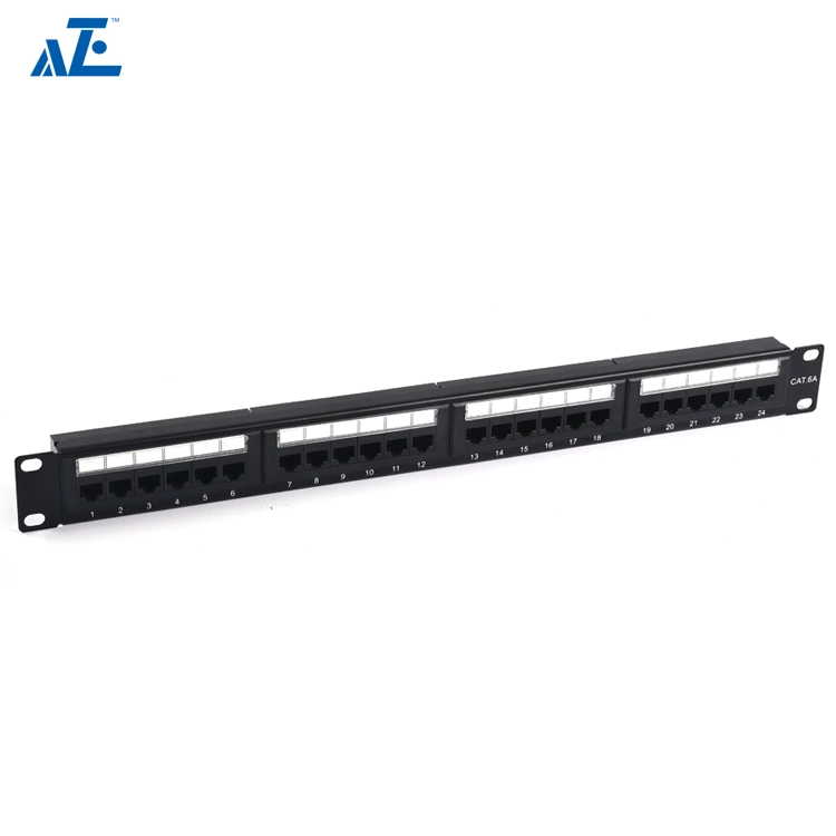 Aze Home Network Keystone Patch Panel CAT6 Cable CAT6A Patch Panel 24 Port -C6apanel1u24