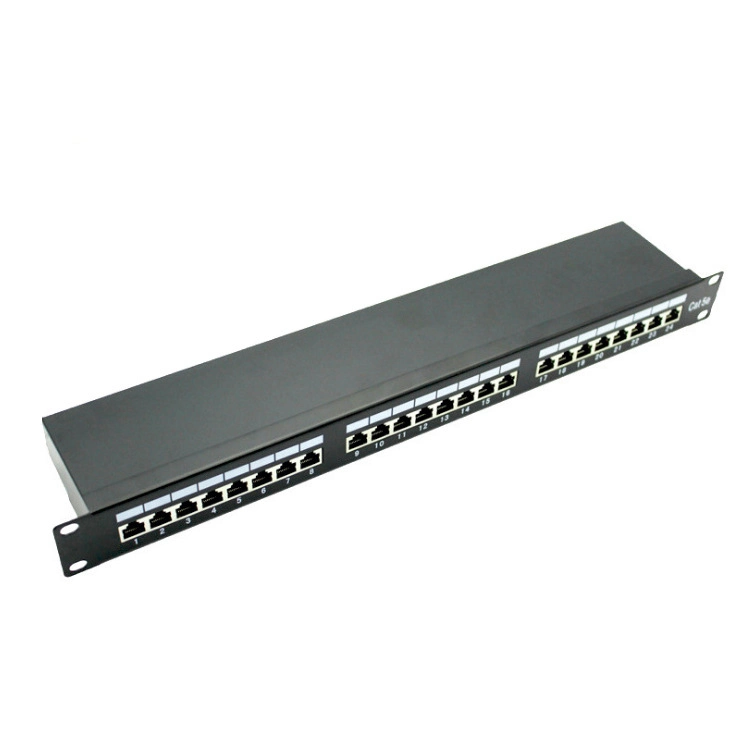 Manufacture Rackmount Or Wall Mount 24 Port FTP Cat5e Network Patch Panel With Back Bar