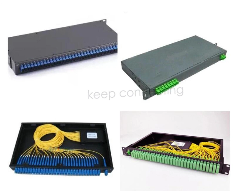 12/24 Port 1u Sc/LC/FC/St MPO Connector Jack Splitter Steel Fiber Optic Distribution Frame Termination Box/ODF/Patch Panel