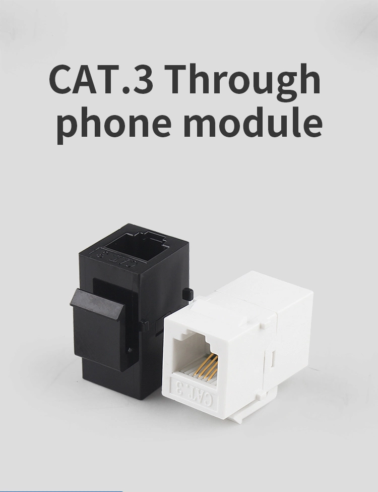 Rj11 Cat3 Phone Jack 180-Degree Rj11 Keystone Module Straight Coupler