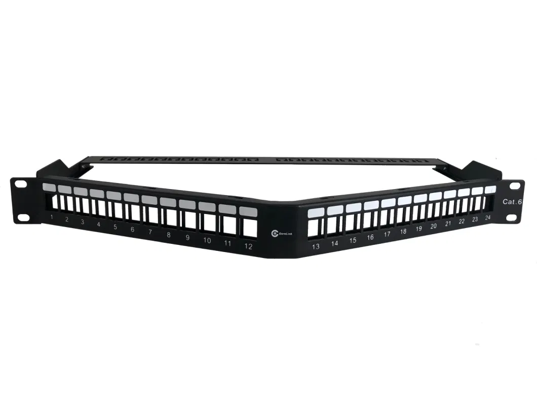 24 Port Angled UTP CAT6 Patch Panel, Module Patch Panel