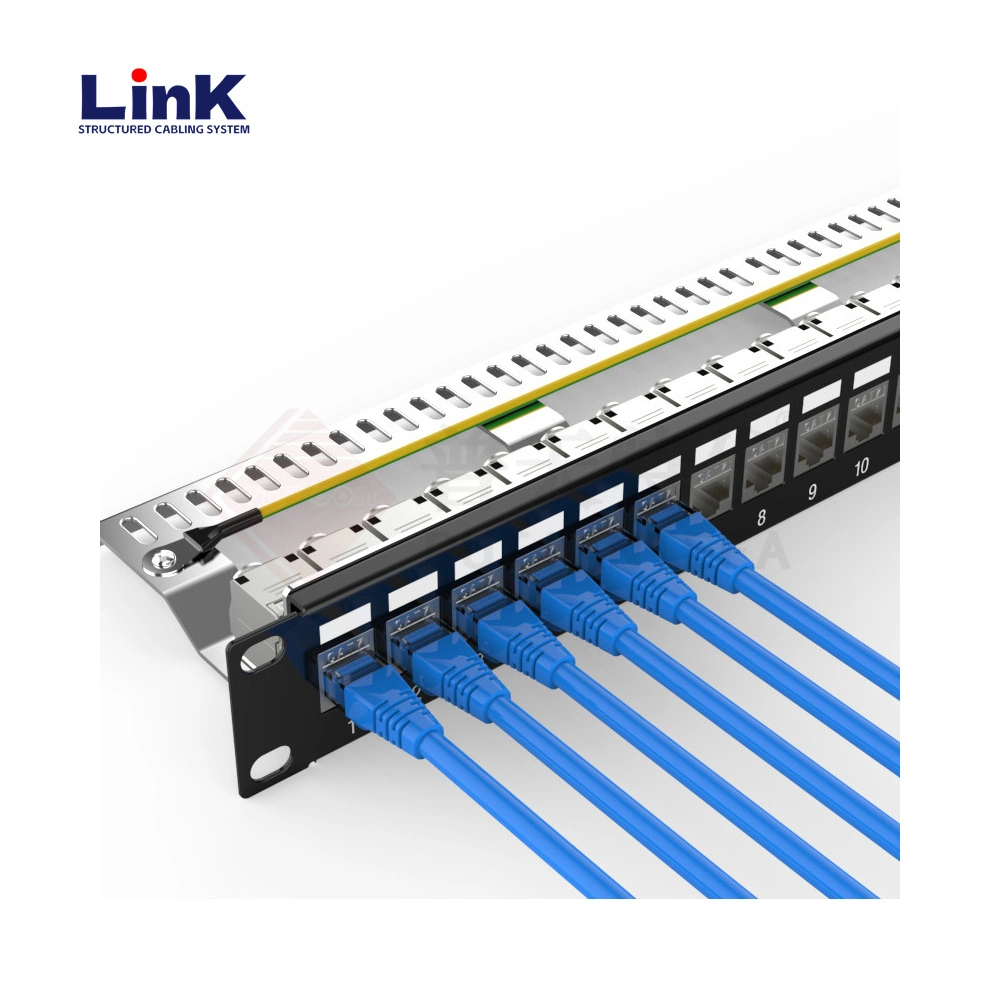 Rack Mounting DIN-Rail Cat5e Patch Panel for Industrial Ethernet Networks