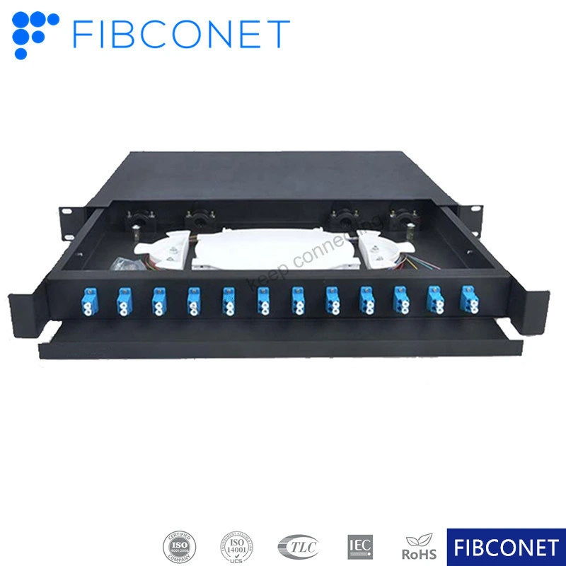 128f 16 Port MTP/MPO to LC Breakout Angled Patch Panel