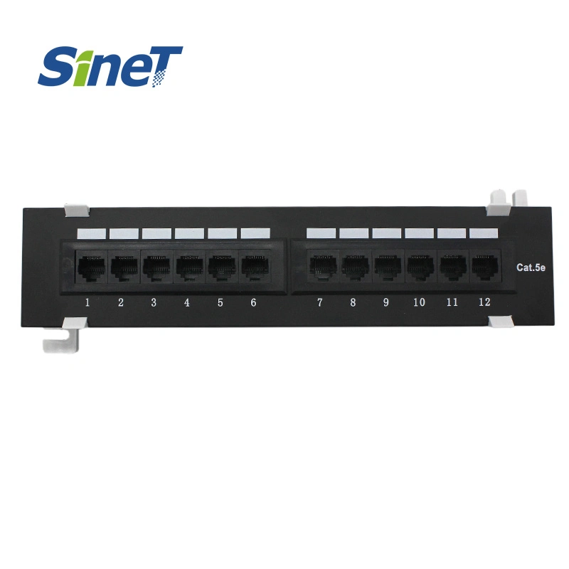 10 Inch 12 Ports Cable Management UTP Cat5e CAT6 Wall Mount Patch Panel