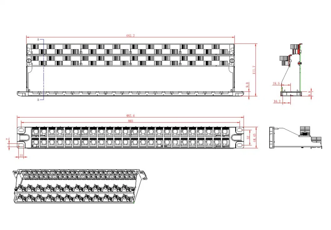 High Density 1u 48 Port Shielded FTP Patch Panel