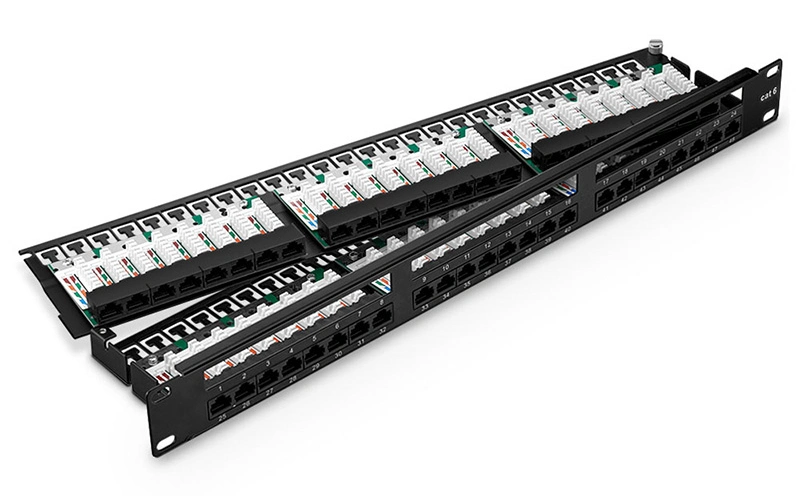 48-Port 1ru Cable Management Bar Included CAT6 110-Style Patch Panel