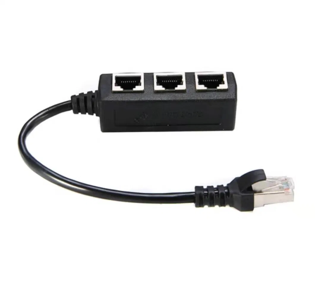ABS Black RJ45 Cable Splitter Adapter Wire