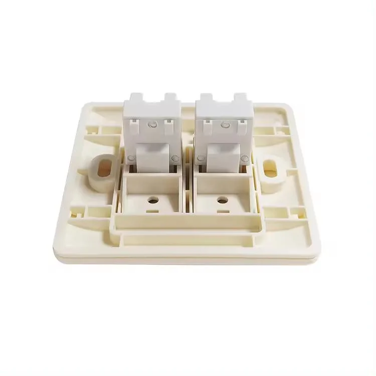 86*86 Network 2 Port Network Face Plate for RJ45 Keystone Jack and Modular Inserts Socket Wall Face Plate