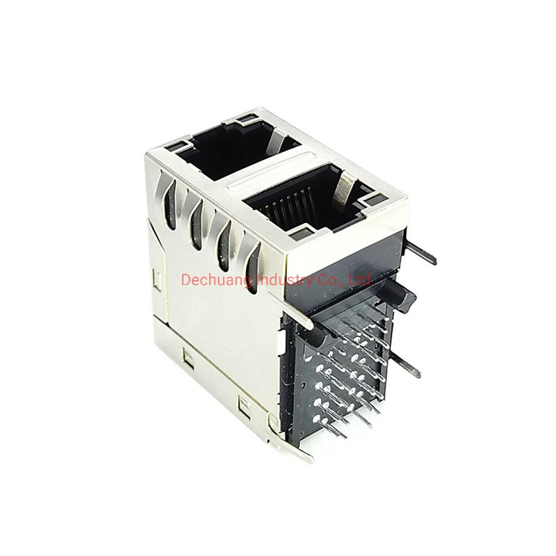 Free Sample Female Cat 5 Shielded CAT6 Ethernet Modules Jack 2.5g Network Plug Stacked RJ45 Connector