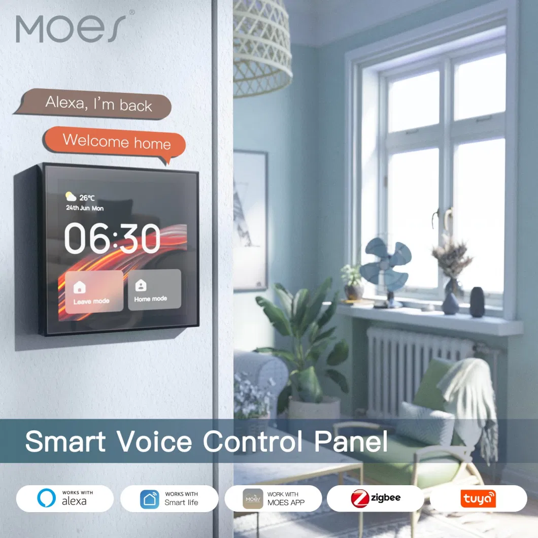 Smart Home Control Panel Alexa Built-in New Tuya Zigbee Gateway Included Moes Alexa