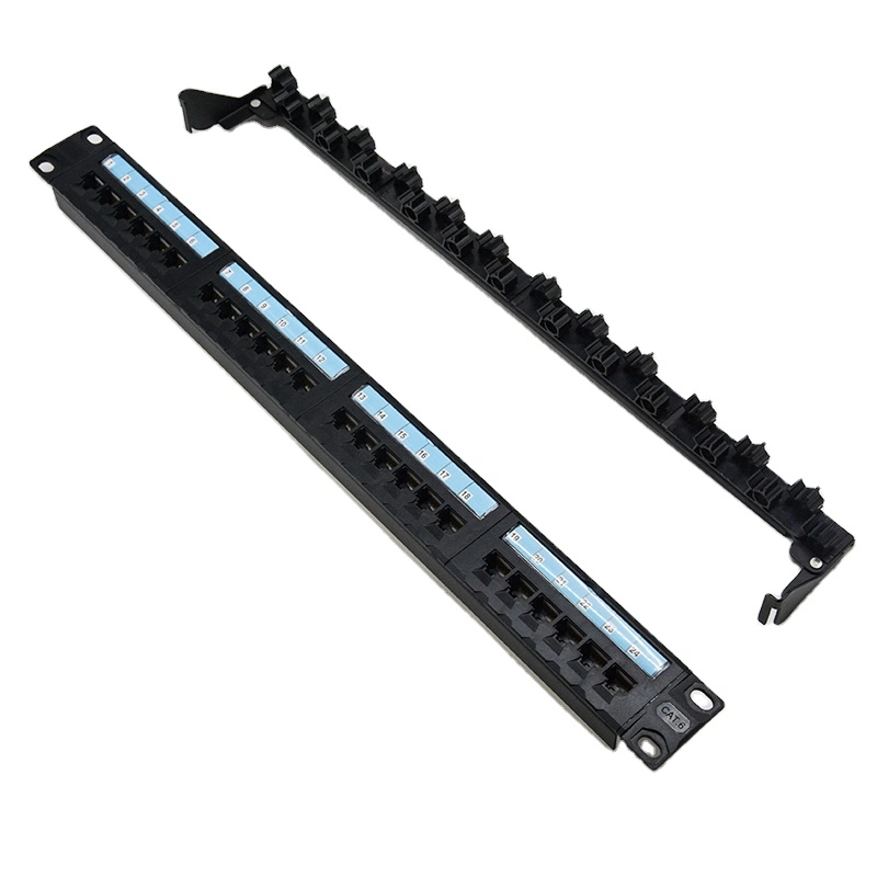 High Quality 1u 19&quot; Cat5e Network UTP Unshielded 24 Port Patch Panel with Back Bar