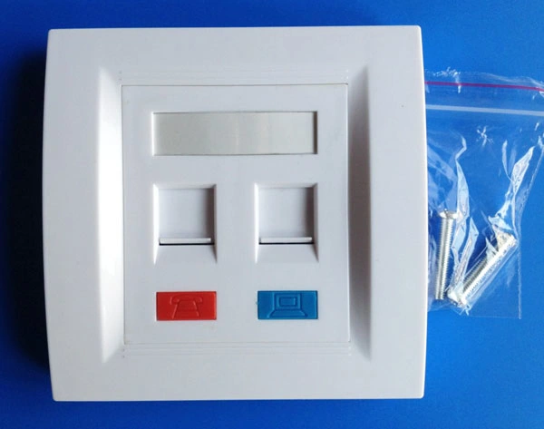 Dual Port RJ45 86 Keystone Jack Faceplate