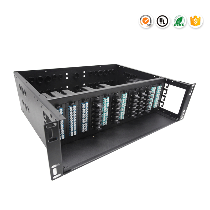 Hanxin Optical Fibre Cable Factory AMP 4u 6u 8u 16u 256 212 196 144 112 96 72 64 48 Port MPO Fiber Optic Patch Panel