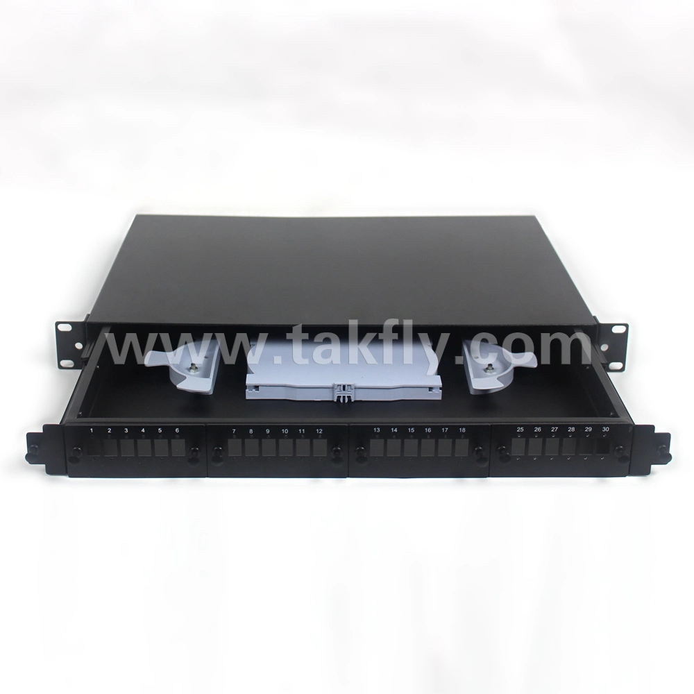 19 1u Rack 24 Ports Slidable Rack-Mount Fiber Optic Patch Panel