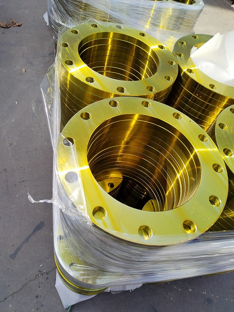 Industrial Pipe Fitting Gold Color Plating JIS 10K Carbon Steel Flange