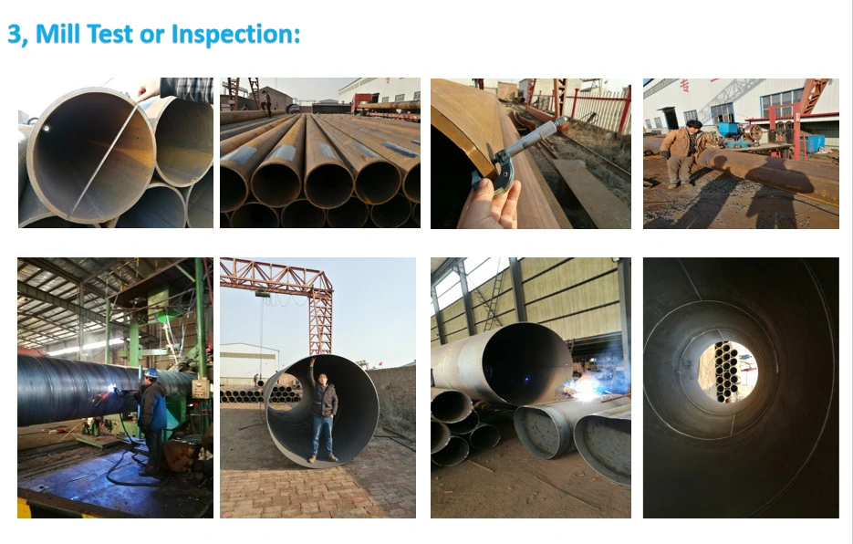 Big Diameter SSAW LSAW Steel Pipe for Marine Pipe Pile Offshore Structure Works