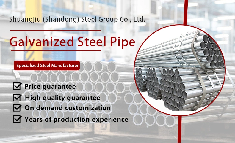 ERW Straight Seam Galvanized Steel Pipe DIN 508 Sch 80 Large Size Round Pipe Zinc Coated Steel Pipe for Construction