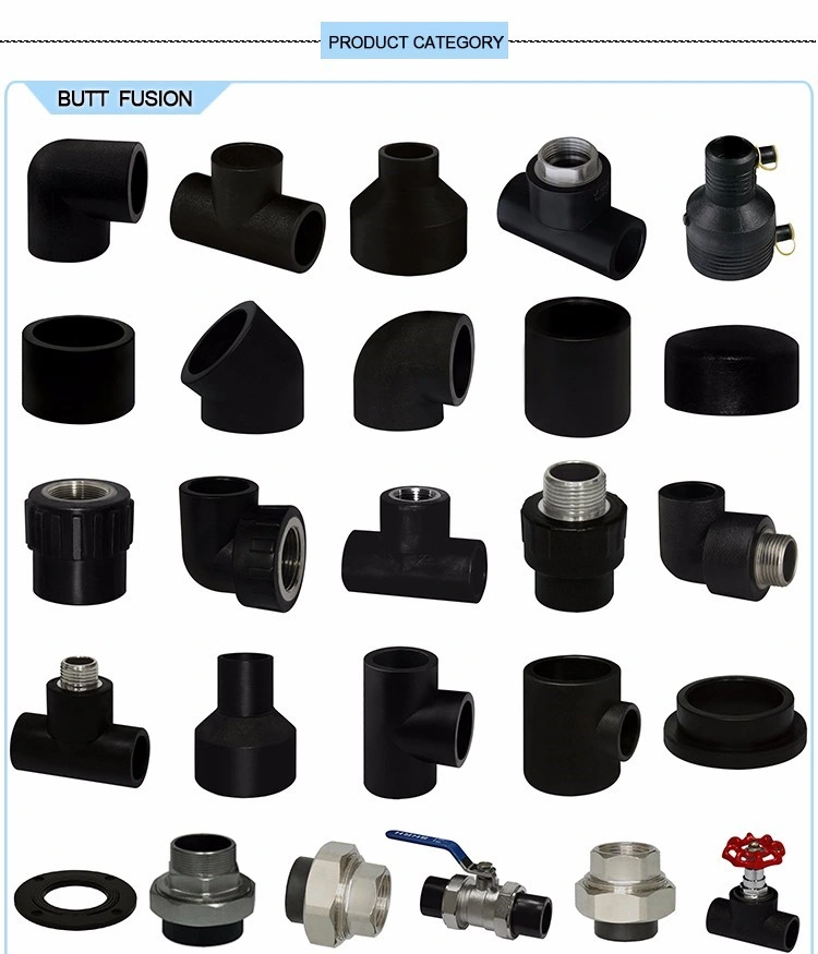 Long Life Black Concentric Reducer for HDPE Pipe Fittings with Customizable Length and Thickness