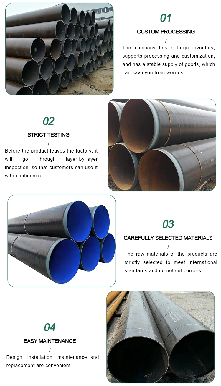 ASTM A53 Carbon Spiral Welded Steel Pipe SSAW Pipeline for Gas and Oil