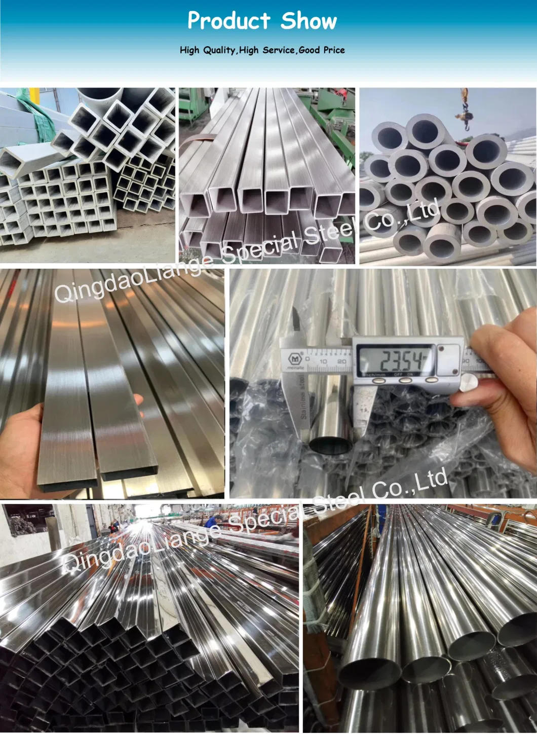 Ss Inox 201 304 316L 310 310S 904L SUS420J2 TP304 S31804 347 904 2205 2507 317 321 Bright Welded Seamless Stainless Box Square Shs Rhs Steel Tube Pipe