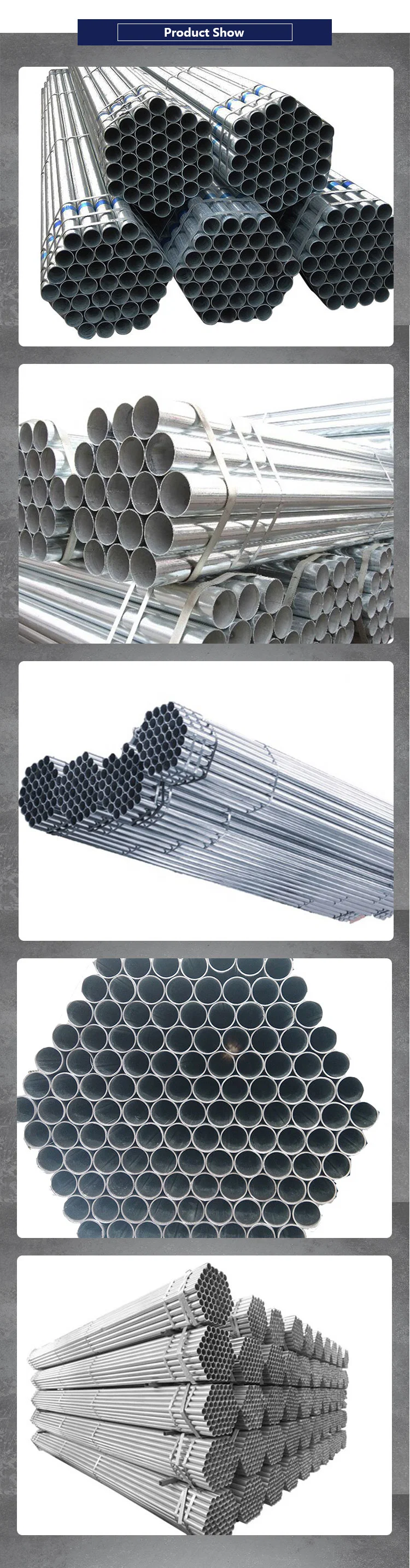ASTM A252 Pre Galvanized Steel Hollow Section Round Pipe Tube Hot DIP Seamless Gi Pipe Tube